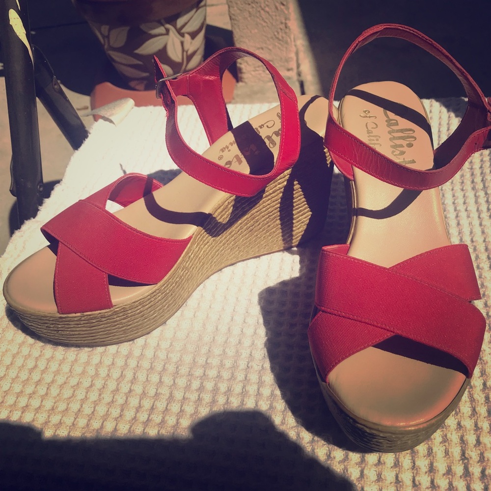 Red Callisto of Ca wedge platform sandles